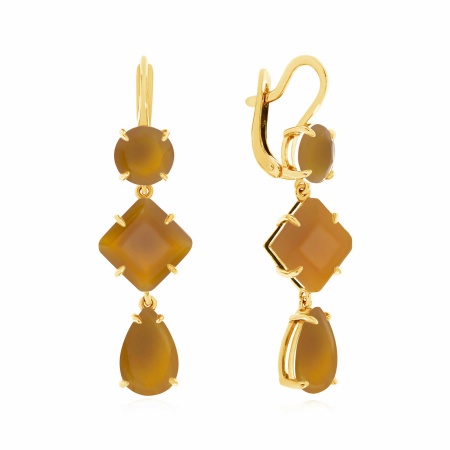 Купить оптом серьги из серебра с халцедонами 2320601790-40 от Krasnoe