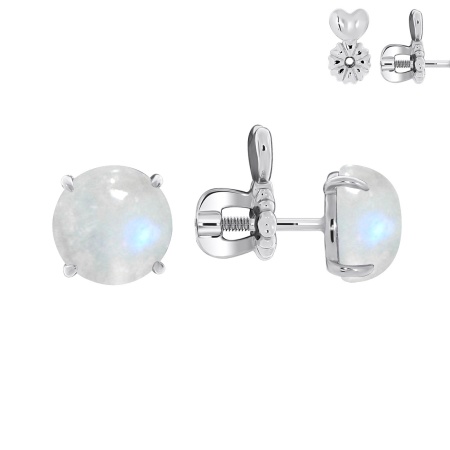 Купить оптом пусеты из серебра с лунным камнем П340932680 от Krasnoe