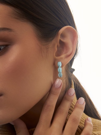 Купить оптом серьги из серебра с кошачий глазами 2340265159 от Krasnoe