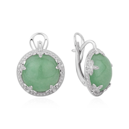 Купить оптом серьги из серебра с авантюринами 2340366642-1-60 от Krasnoe