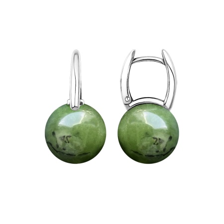 Купить оптом серьги из серебра с нефритами 2340354318 от Krasnoe