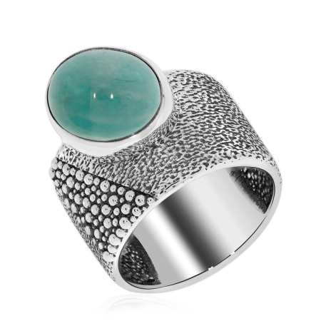 Купить оптом кольцо из серебра с амазонитом 1310372399 от Krasnoe