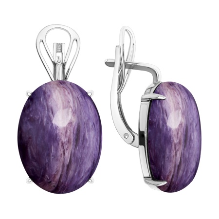 Купить оптом серьги из серебра с чароитами 2340465731 от Krasnoe