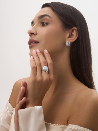 Купить оптом серьги из серебра с агатами 2340390933-84 от Krasnoe