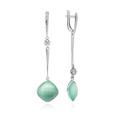 Купить оптом серьги из серебра с фианитами и халцедонами 2340602915-69 от Krasnoe