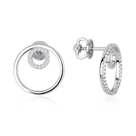 Купить оптом пусеты из серебра с фианитами 2340205869л от Krasnoe