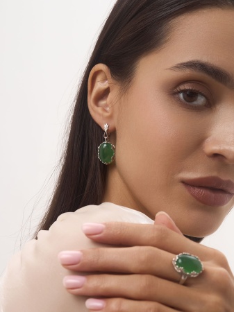 Купить оптом серьги из серебра с агатами 2340395729-60 от Krasnoe