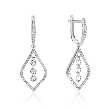 Купить оптом серьги из серебра с фианитами 2340200765л от Krasnoe