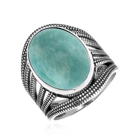 Купить оптом кольцо из серебра с амазонитом 1310370981 от Krasnoe