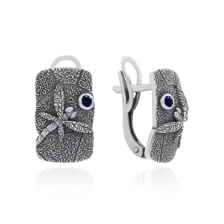 Купить оптом серьги из серебра с корунд натур.ами 2310161768-80 от Krasnoe