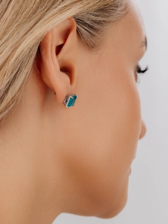 Купить оптом пусеты из серебра с турмалин синт.ами 2340081912-1-78 от Krasnoe