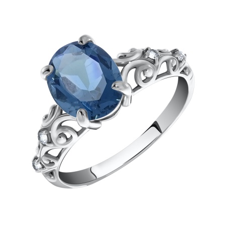 Купить оптом кольцо из серебра с ситаллом и фианитами 1340880122-76 от Krasnoe