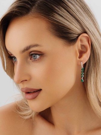 Купить оптом серьги из серебра с агатами 2340391808-60 от Krasnoe