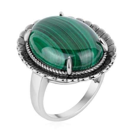 Купить оптом кольцо из серебра с малахитом 1310386361 от Krasnoe