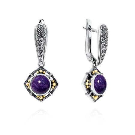 Купить оптом серьги из серебра с чароитами 2317462404 от Krasnoe
