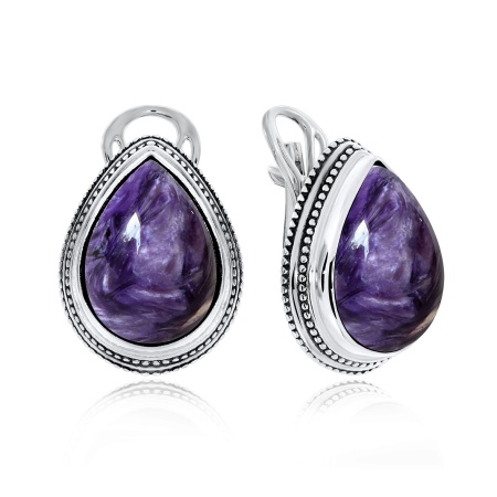 Купить оптом серьги из серебра с чароитами 2310460977 от Krasnoe