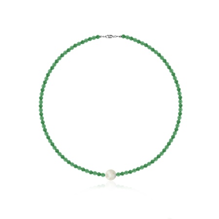 Купить оптом колье из серебра с жадами 8340526121-40 от Krasnoe