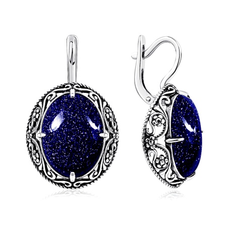 Купить оптом серьги из серебра с синтетическими авантюринами 2310365087 от Krasnoe