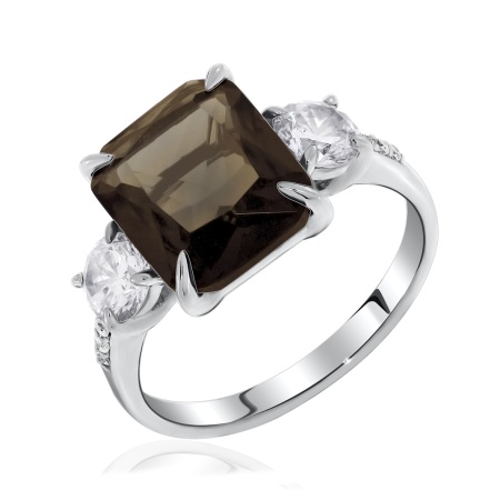 Купить оптом кольцо из серебра с нанокристаллом и фианитами 1340880277-42 от Krasnoe