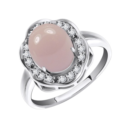 Купить оптом кольцо из серебра с кварцем и фианитами 1340100141-30 от Krasnoe