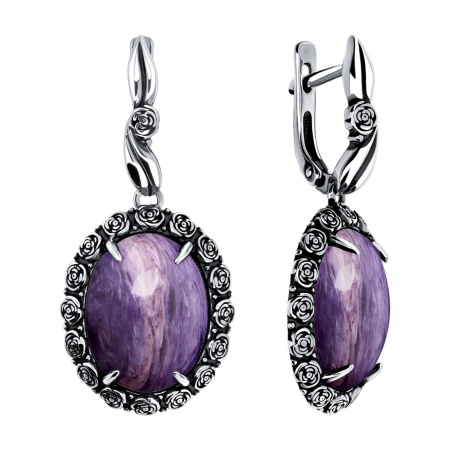 Купить оптом серьги из серебра с чароитами 2310465173 от Krasnoe