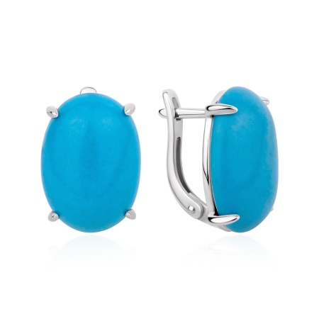 Купить оптом серьги из серебра с бирюзой 2340Б26645 от Krasnoe
