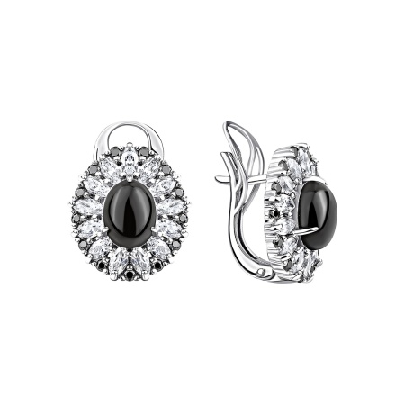 Купить оптом серьги из серебра с агатами и фианитами 2340394314-20 от Krasnoe