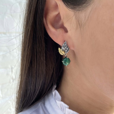 Купить оптом серьги из серебра с амазонитами 2340370029 от Krasnoe