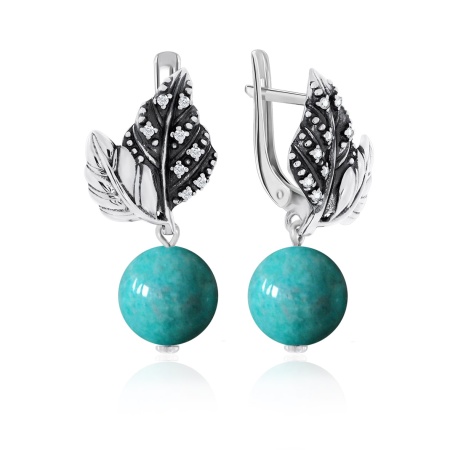 Купить оптом серьги из серебра с агатами и фианитами 2310652269-77 от Krasnoe