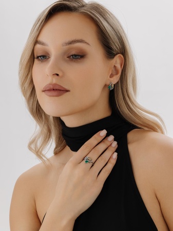 Купить оптом серьги из серебра с агатами 2317392128-60 от Krasnoe