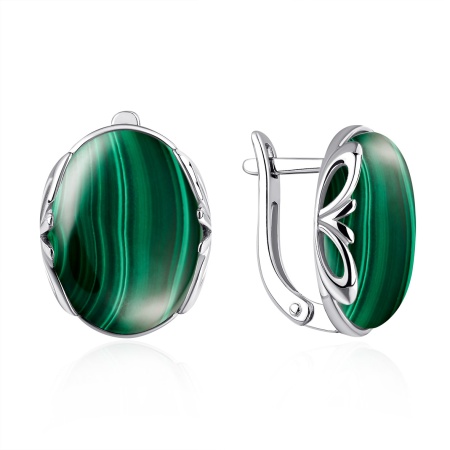 Купить оптом серьги из серебра с малахитами 2340381859 от Krasnoe