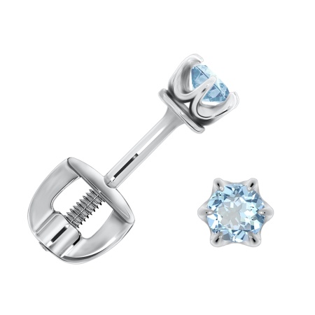 Купить оптом пусеты из серебра со шпинелью П340210230-71 от Krasnoe