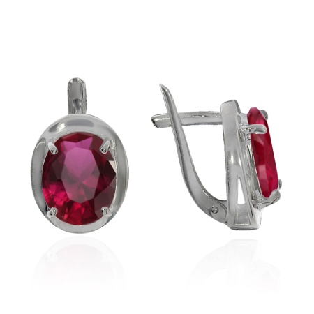 Купить оптом серьги из серебра с натуральными корундами 2340220029-37 от Krasnoe