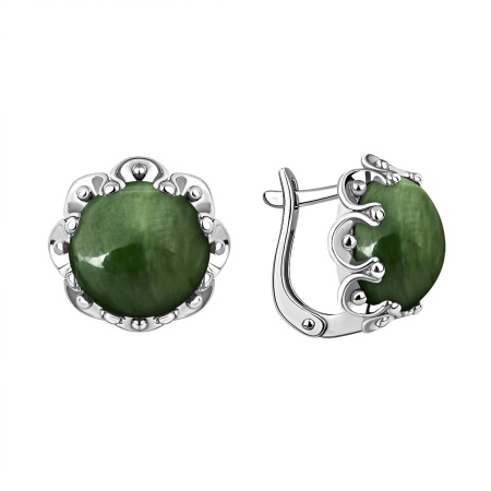 Купить оптом серьги из серебра с нефритами 2310355119 от Krasnoe