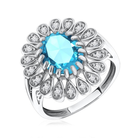 Купить оптом кольцо из серебра с кварцем и фианитами 1340180251-73 от Krasnoe