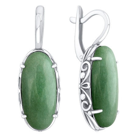 Купить оптом серьги из серебра с авантюринами 2340365775-1-60 от Krasnoe