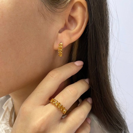 Купить оптом серьги из серебра с цитринами 2320111724 от Krasnoe