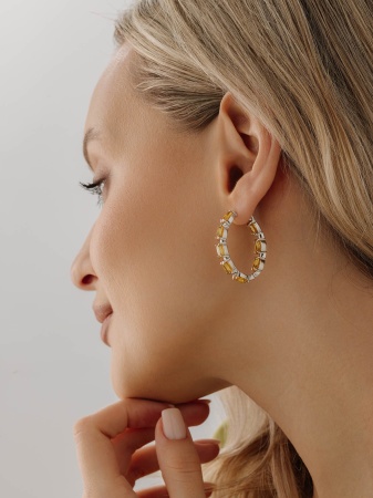 Купить оптом серьги из серебра с цитринами 2340111183 от Krasnoe