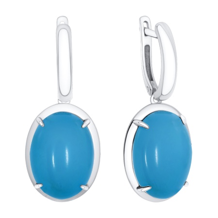 Купить оптом серьги из серебра с бирюзой 2340Б25743 от Krasnoe