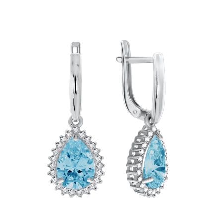 Купить оптом серьги из серебра с фианитами 2340200148л-73 от Krasnoe