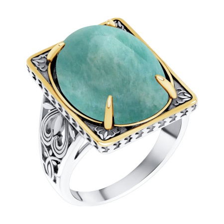 Купить оптом кольцо из серебра с амазонитом 1317375797 от Krasnoe