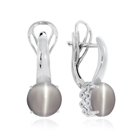 Купить оптом серьги из серебра с кошачий глазами 2340261263-21 от Krasnoe