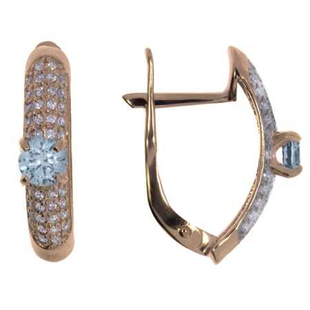 Купить оптом серьги из серебра с топазами и фианитами 3752014409 от Krasnoe