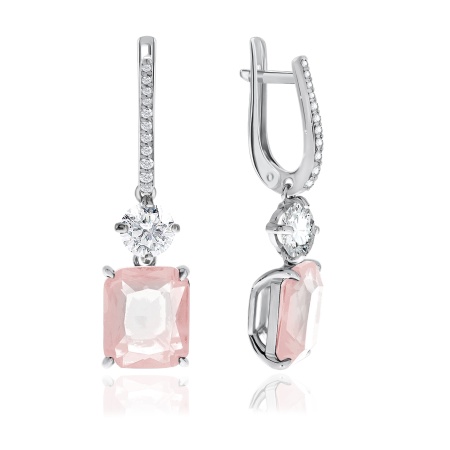 Купить оптом серьги из серебра с ситаллами и фианитами 2340880277-36 от Krasnoe