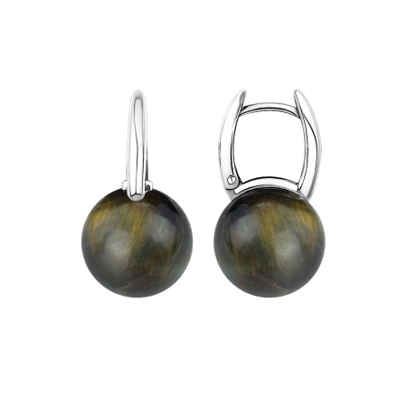 Купить оптом серьги из серебра с соколиный глазами 2340СГ4318 от Krasnoe