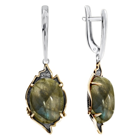 Купить оптом серьги из серебра с лабрадоритами 2317Л05171 от Krasnoe