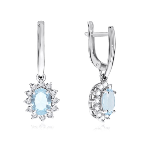 Купить оптом серьги из серебра с фианитами 2340200216л-71 от Krasnoe