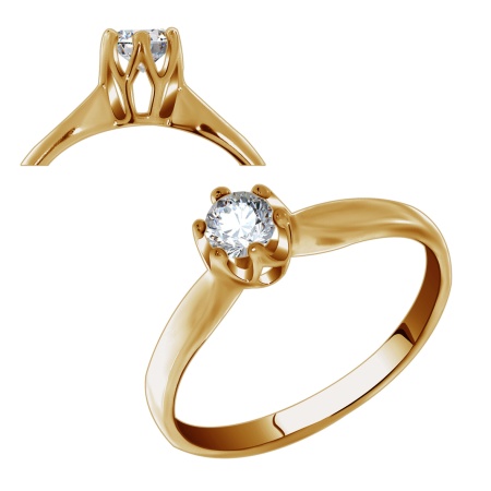 Купить оптом кольцо из серебра с фианитами 1320200038 от Krasnoe