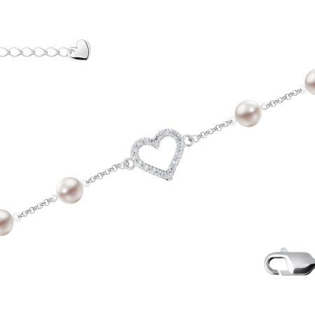 Купить оптом браслет из серебра с жемчугами и фианитами 4340245337л-4-25 от Krasnoe