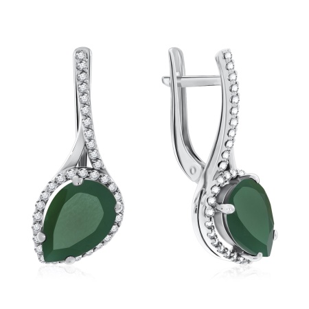 Купить оптом серьги из серебра с агатами и фианитами 2340390120-60 от Krasnoe